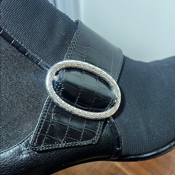 Brighton Trevor Black Leather & Stretch Ankle Boots, Womens 9.5 - Picture 7 of 10